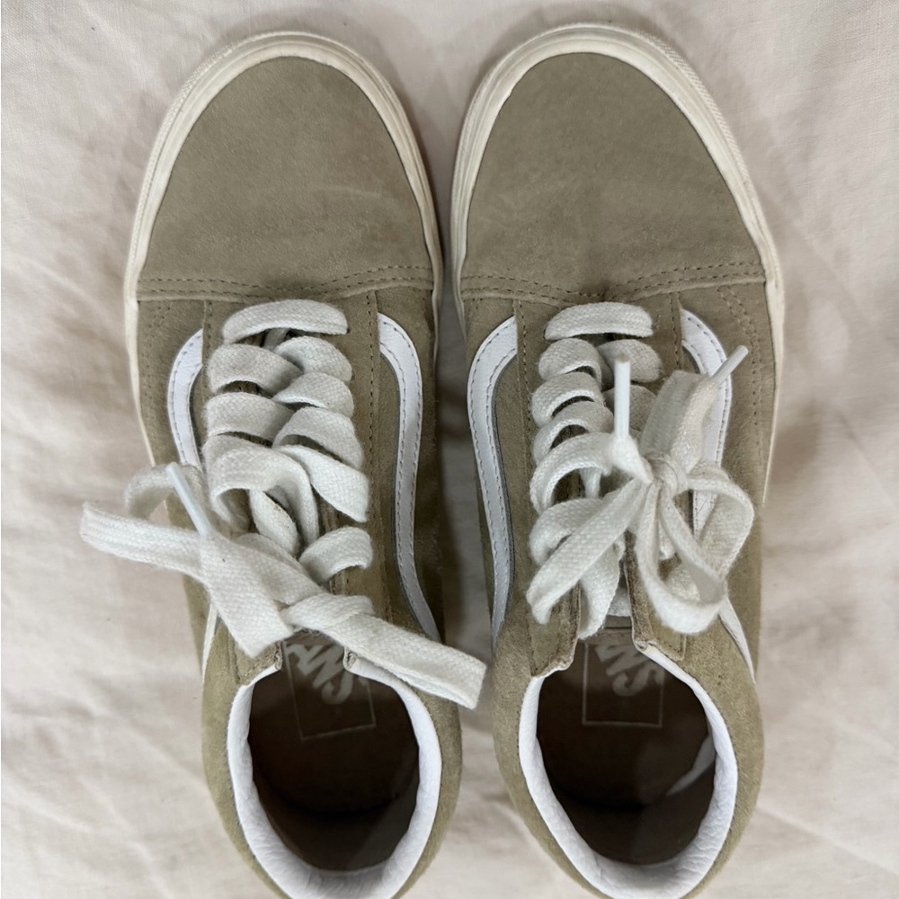 Vans Tan and White Sneakers
